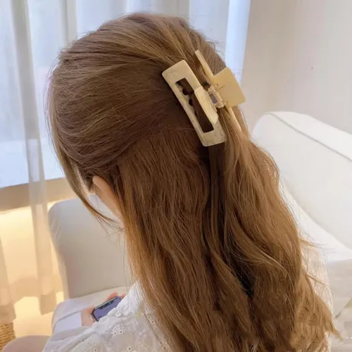 Miniatura 7 de Pinzas para el cabello de 3 pulgadas, diseño francés, pinza rectangular para el cabello para mujeres, damas y madres (paquete de 2)