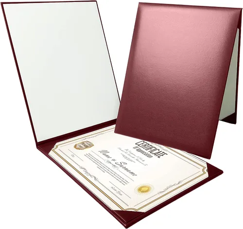 Miniatura 30 de Gradplaza Cubierta de diploma personalizada para graduación, documentos, soporte de diploma de certificado de cuero sintético liso