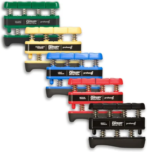Miniatura 9 de Prohands Gripmaster - Ejercitador de mano (fortalecedor de agarre de mano), con resorte, sistema de pistón de dedos, aislamiento y ejercicio de cada