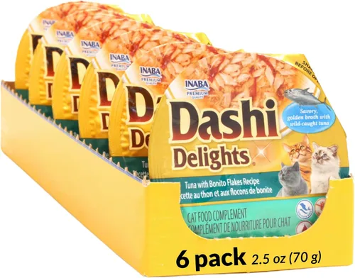 Miniatura 14 de INABA Dashi Delights para gatos, guarnición de pollo desmenuzado con caldo de hojuelas de bonito, complemento de comida para gatos con taurina