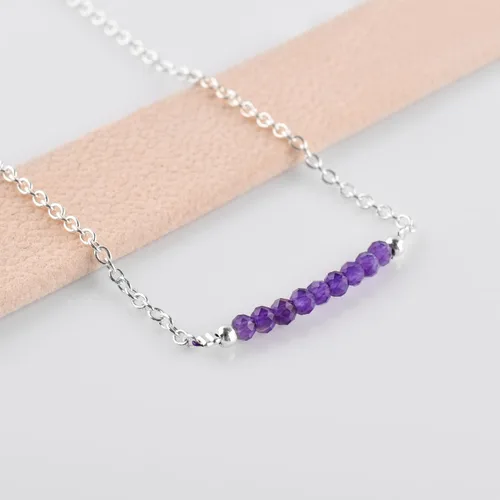 Miniatura 38 de YANARA Pulsera de tobillo para mujer, piedra de nacimiento natural, cuentas de piedras preciosas, tobillera delicada hecha a mano de 9 pulgadas +