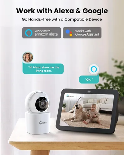 Miniatura 7 de Cámara de seguridad 3K para interiores, paquete de 2, cámara WiFi panorámica/inclinación de 360° para seguridad del hogar, cámara de 2.4/5GHz