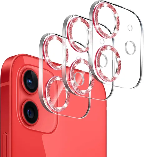 Miniatura 33 de Paquete de 3. Protector de lente de cámara Dengduoduo para iPhone 11 y iPhone 12 Mini, Glitter Bling Sparkle Ultra HD, vidrio templado, dureza 9H
