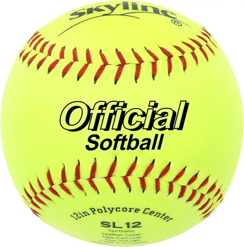 Miniatura 2 de Skyline SL-12 - Paquete de 6 bolas de sóftbol de tamaño y peso oficial de 12 pulgadas, pelota de entrenamiento para juegos, bateo, campo