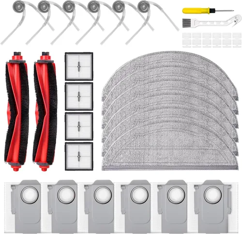 Miniatura 9 de 27 piezas Qrevo Curv 2 accesorios de repuesto compatibles con aspiradora robot Qrevo Curv 2 Flow, 1 juego de cepillo principal, 1 fregona