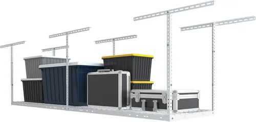 Miniatura 15 de Fleximounts - Estante de almacenamiento de garaje ajustable de 4 x 8 pulgadas, para techo, para garaje, resistente, 96 pulgadas de largo x 48 Blanco