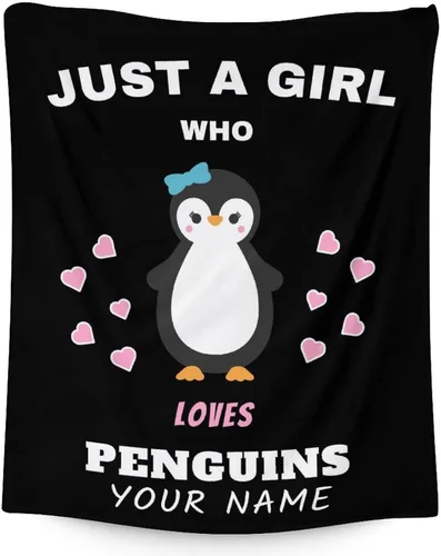Miniatura 8 de Manta de pingüino para regalar – Manta de 30 x 40 pulgadas para adultos y niños, mantas negras de felpa suave para sofá, oficina
