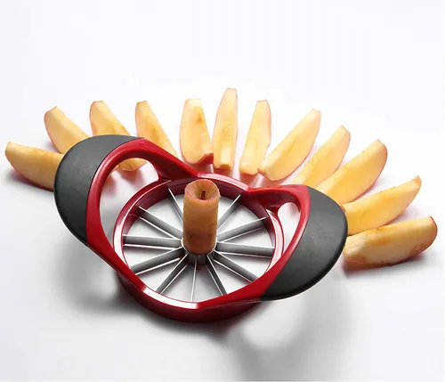 Miniatura 8 de Cortador de manzana de 12 hojas, cuchillas de acero inoxidable ultra afiladas y mango ergonómico de plástico, cortador de patatas 3 en 1 para papas