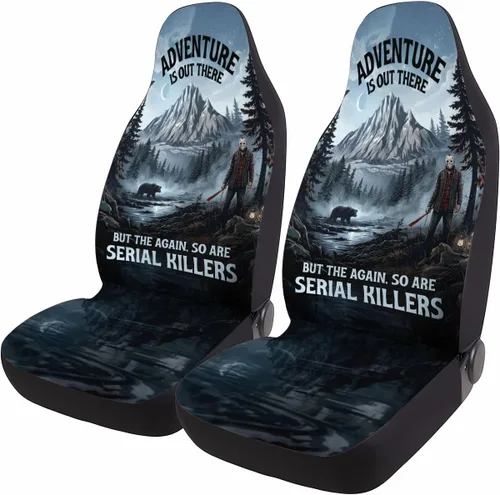 Miniatura 28 de GENANY Horror Nightmare Skellington - 2 fundas de asiento delantero para automóvil, camión, SUV, regalos de Navidad, funda de asiento de cubo