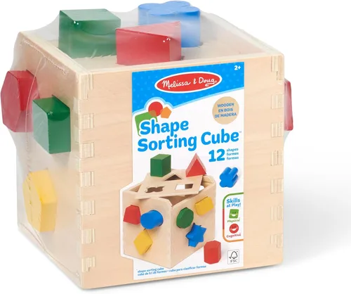 Miniatura 3 de Melissa & Doug Cubos de formas de Clasificación Clásico Juguete de Madera, Juguete de Desarrollo, Forma Fácil de Agarre, Construcción de Madera
