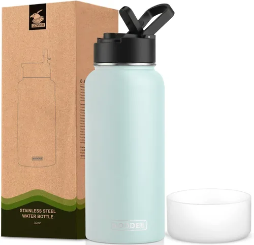 Miniatura 112 de koodee Insulated Water Bottle, 32 oz Stainless Steel Double Wall Vacuum Wide Mouth Sport Bottle with Leakproof Spout Lid (Navy)