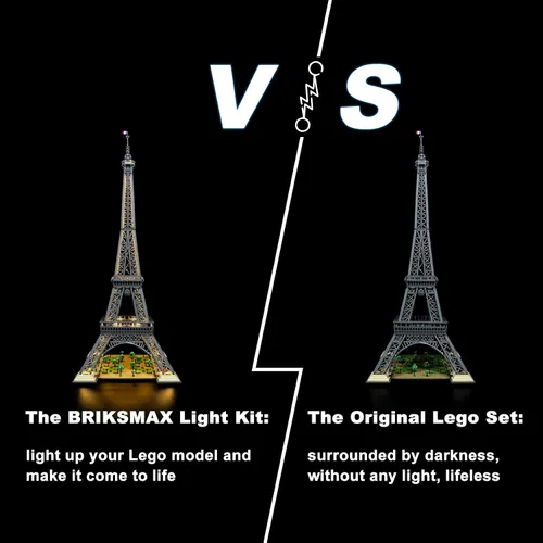 Miniatura 6 de BRIKSMAX Kit de iluminación LED para LEGO-10307 Torre Eiffel – Compatible con el modelo de bloques de construcción de Arquitectura Lego – No incluye