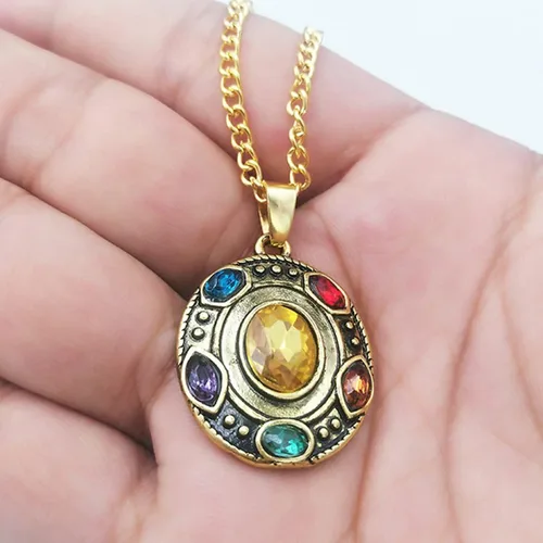 Miniatura 6 de PILLOBOX Thanos Infinity Guantelete Collar Joyería Colgante Juguetes Regalos Para NiñoNiñaHijoHija Metal
