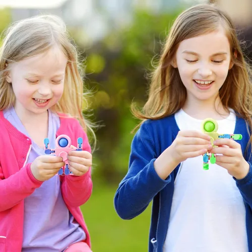 Miniatura 5 de Hanaive 8 piezas robot Fidget Spinners transformable con cadena de giroscopio para dedos, deformable, para aliviar el estrés, juguetes sensoriales
