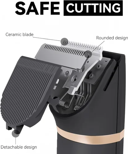 Miniatura 9 de Kit de cortapelos para gatos con recortador de patas, suministros eléctricos 3 en 1 para cabello grueso y enmarañado, afeitadora de trasero de Negro