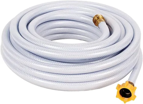 Camco TastePURE - Manguera de agua potable para RV de 25 pies, no contiene plomo, sin BPA ni ftalato, cuenta con diseño reforzado y hecha de PVC,