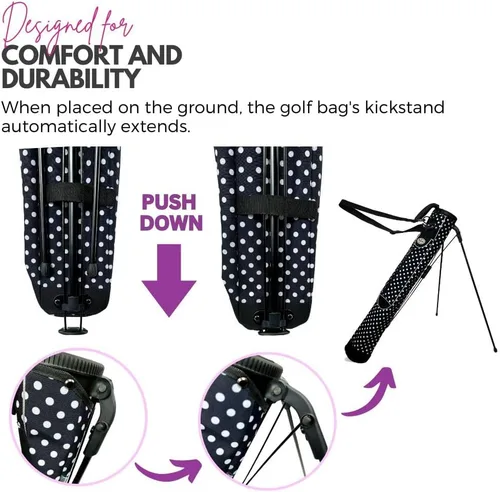 Miniatura 5 de Taboo Fashion Sunday Golf Bags for Women - Lightweight Golf Range Bag with Self Flexing Stand and Shoulder Strap for Driving Range, Par 3 or