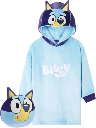 Miniatura 8 de Bluey Manta con Capucha para Niños, Manta Cálida y Acogedora de Forro Polar Portátil, Regalo para Niñas Azul/Azul marino