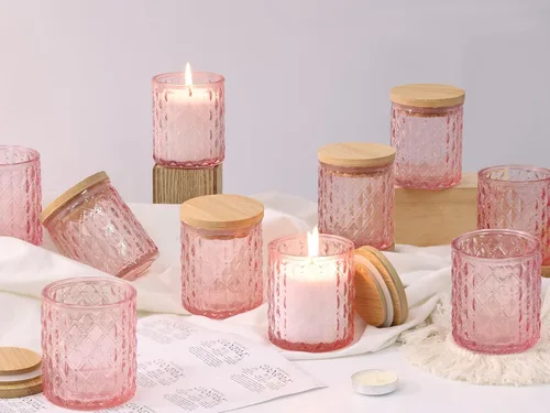 Miniatura 7 de NITIME 15 tarros de vela de 7.5 onzas para hacer velas, recipientes de vidrio transparente con tapas de bambú y etiquetas adhesivas, recipientes