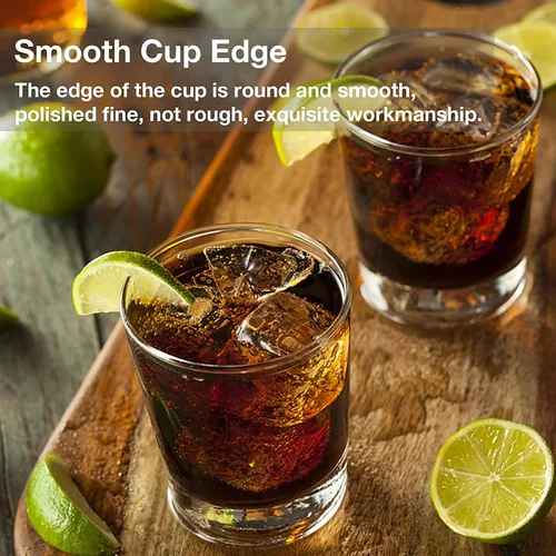 Miniatura 6 de Gencywe Juego de 6 vasos de chupito con base pesada, vasos de chupito transparentes de 1.6 onzas a granel, pequeños vasos de whisky para vodka