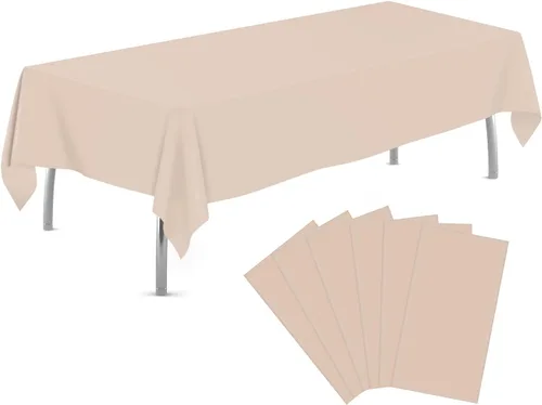 Miniatura 33 de tujol Paquete de 6 manteles de plástico de 84 pulgadas, manteles redondos desechables, manteles de plástico para fiestas