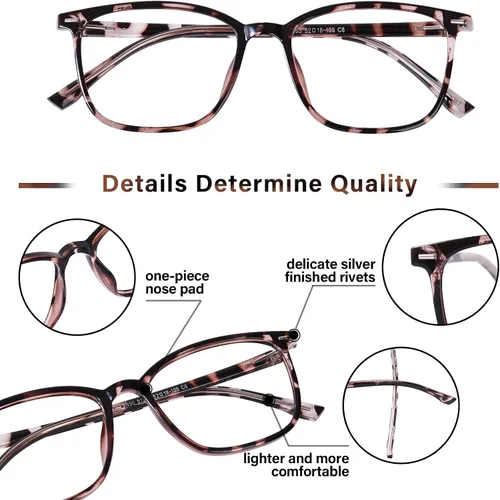 Miniatura 3 de FONHCOO Gafas de bloqueo de luz azul para mujeres y hombres, TR90, marco de moda, gafas de luz azul para computadora Marfil