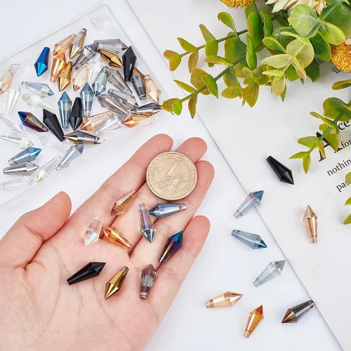 Miniatura 3 de AHANDMAKER Cuentas de vidrio de lágrima, Poliéster Plástico Vidrio Nylon, vidrio