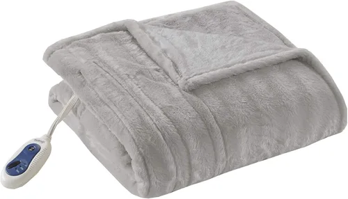 Miniatura 9 de Beautyrest Duke - Manta eléctrica de lujo extragrande con forro de pelo largo cepillado de imitación, suave y acogedora, con control de 3 niveles