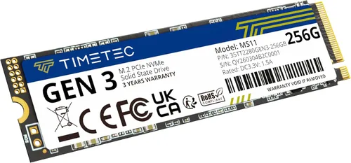 Miniatura 7 de Timetec 256 GBx2 (paquete de 2) SSD NVMe PCIe Gen3x4 8Gb/s M.2 2280 3D NAND TLC 150TBW caché SLC de alto rendimiento Velocidad de lectura/escritura
