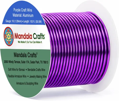 Miniatura 289 de Mandala Crafts - Alambre de aluminio anodizado de 8 calibre para hacer joyas - 9.75 m de alambre flexible negro colorido - Flexible para bonsái
