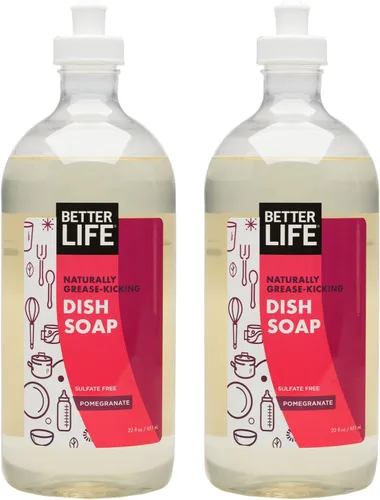 Miniatura 10 de Better Life Jabón para platos sin sulfato, resistente a la grasa y suave para las manos, granada, 22 onzas