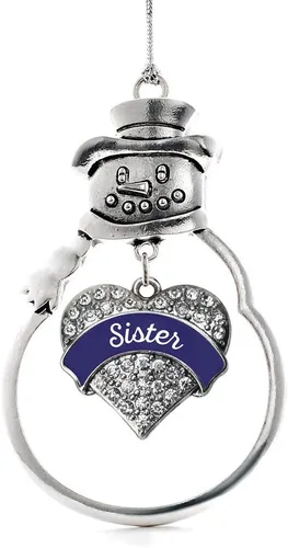 Miniatura 118 de Colgante de plata con diseño de Detroit con forma de corazón y muñeco de nieve con circonitas cúbicas