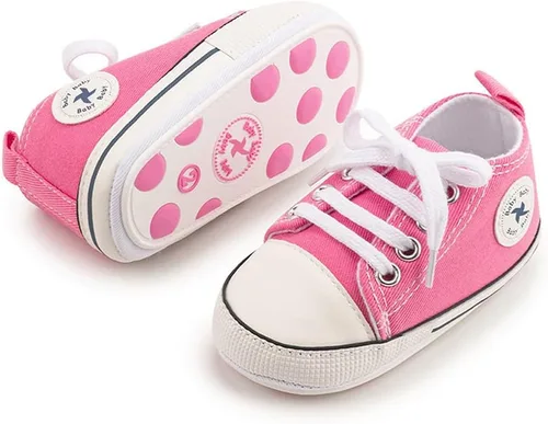 Miniatura 110 de Zapatos deportivos de lona de lona para bebés y niñas, suela antideslizante suave, suela antideslizante