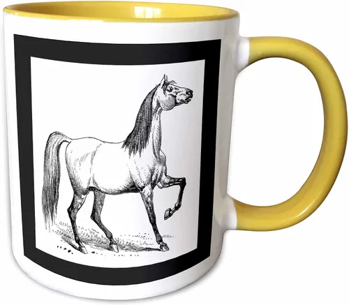 Miniatura 14 de 3dRose Vintage Horse Sketch - Taza negra de dos tonos (11 oz)