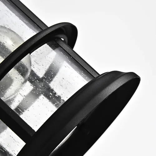Miniatura 6 de MICSIU - Lámpara de pared para exterior, impermeable, con cristal transparente para porche, patio, patio trasero, texturizado, color negro