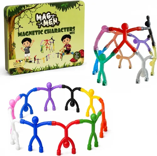 MAGMEN Juguetes Magnéticos Fidget Fuertes para Niños y Adultos - Paquete de 20 Juguetes Sensoriales para TDAH Autismo Ansiedad - Set de Construcción