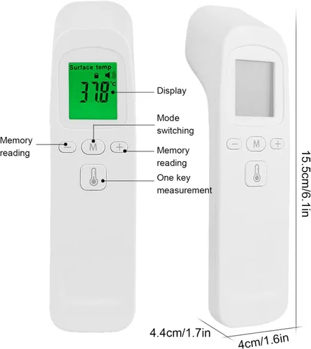 Miniatura 3 de Termómetro infrarrojo eléctrico digital sin contacto para hospital, termómetro de frente, termómetro digital para toda la familia con lecturas