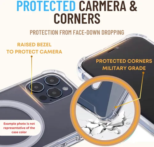 Miniatura 7 de Aporia - Funda transparente compatible con MagSafe iPhone 16 Plus con gancho integrado y cadena de correa de hombro cruzada Carga inalámbrica