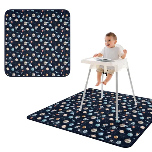 Miniatura 68 de BapronBaby Adventure Awaits - Tapete impermeable para debajo de sillas altas, suelos, mesas, tiempo de juego o artes y manualidades, lavable a