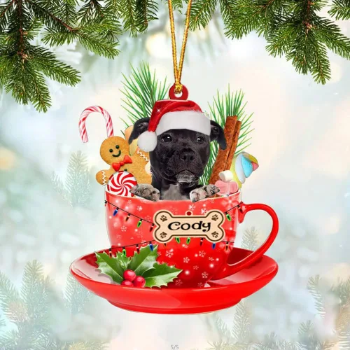 Miniatura 84 de NAZENTI Adorno personalizado de Alaskan Malamute en taza roja, adorno de Navidad personalizado para perros amantes de las mascotas, colgante