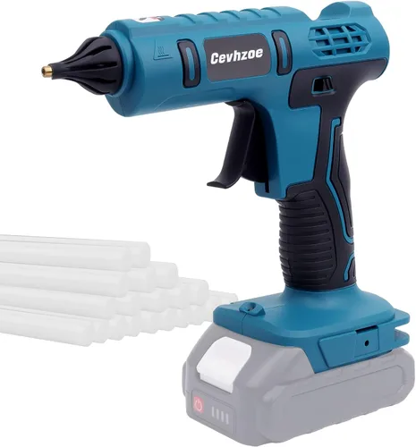 Miniatura 9 de Pistola de pegamento caliente inalámbrica para batería DeWalt de iones de litio de 20 V con 20 barras de pegamento de 0.43 pulgadas y boquilla