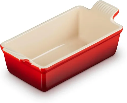 Le Creuset Stoneware Heritage - Molde para pan, 9 x 5 x 3 pulgadas (1.5 cuartos de galón), Cerise
