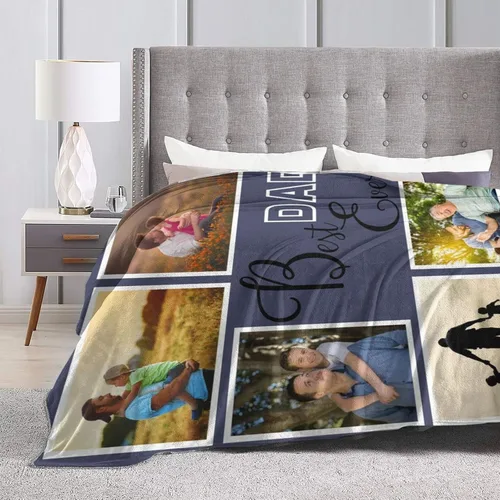 Miniatura 3 de Manta personalizada con foto de regalo para papá y abuelo, mejor regalo del día del padre, Halloween, Navidad, Año Nuevo de parte de hija, hijo
