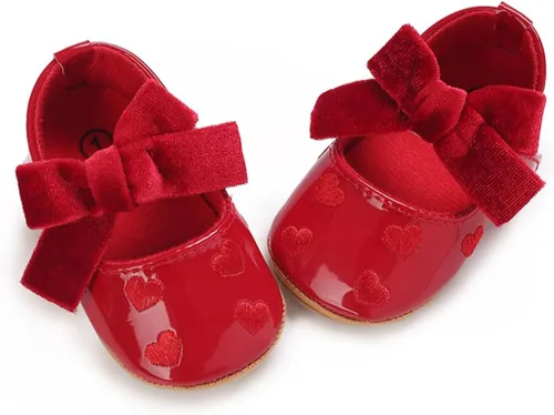 Miniatura 4 de COSANKIM Zapatos Mary Jane para bebé y niña, suela suave, con lazo, princesa, boda, antideslizantes, para bebé, para primera caminata, zapatos