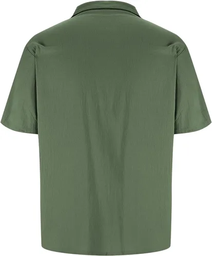 Miniatura 3 de Camisa de guayabera cubana para hombre, estilo casual, con botones, de manga corta, para verano, playa, hippie, color sólido, tops de trabajo