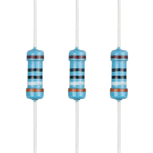 Miniatura 8 de 100 resistencias de 1 ohm 1/2 W (0.5 vatios) ±1% tolerancia de película metálica, resistencia fija de múltiples valores de resistencia opcional
