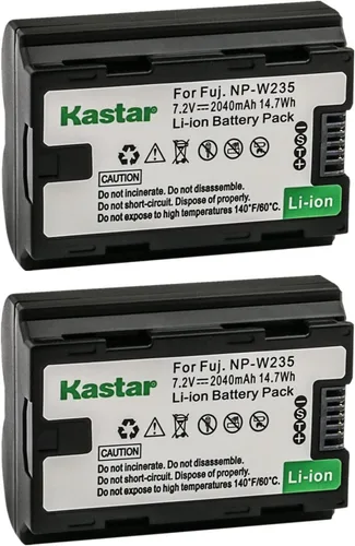 Kastar Paquete de 2 baterías de repuesto para Fujifilm NP-W235 NPW235 Batería recargable de iones de litio, cargador Fujifilm BC-W235 BCW235, cámara