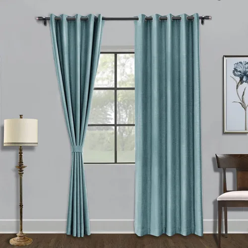 Miniatura 20 de Fcosie Cortinas opacas de 84 pulgadas de largo con textura de lino, con aislamiento térmico, con ojales en la parte superior con forro opaco blanco