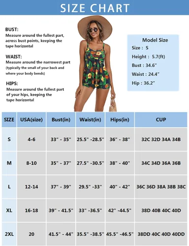 Miniatura 6 de Ethlauff Trajes de baño modestos para mujer, tankini de dos piezas con pantalones cortos