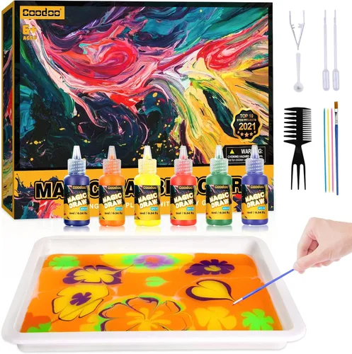 Pintura de mármol de agua para niños – Artes y manualidades para niñas y niños, kits de manualidades, regalos ideales para niños de 6 a 8 a 12 años